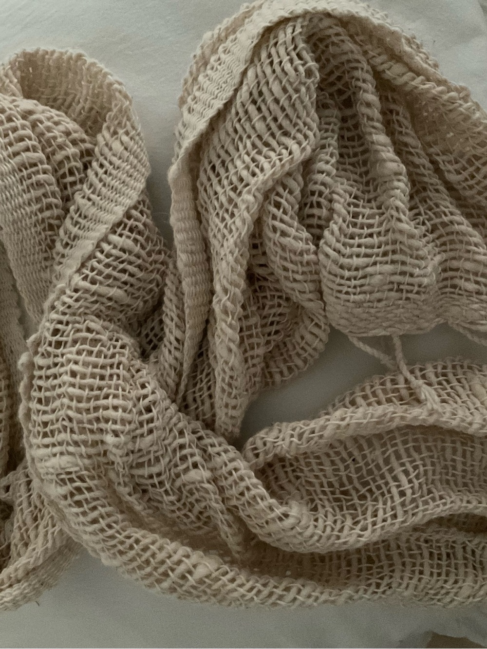 Open-Weave Neutral Cotton scarf